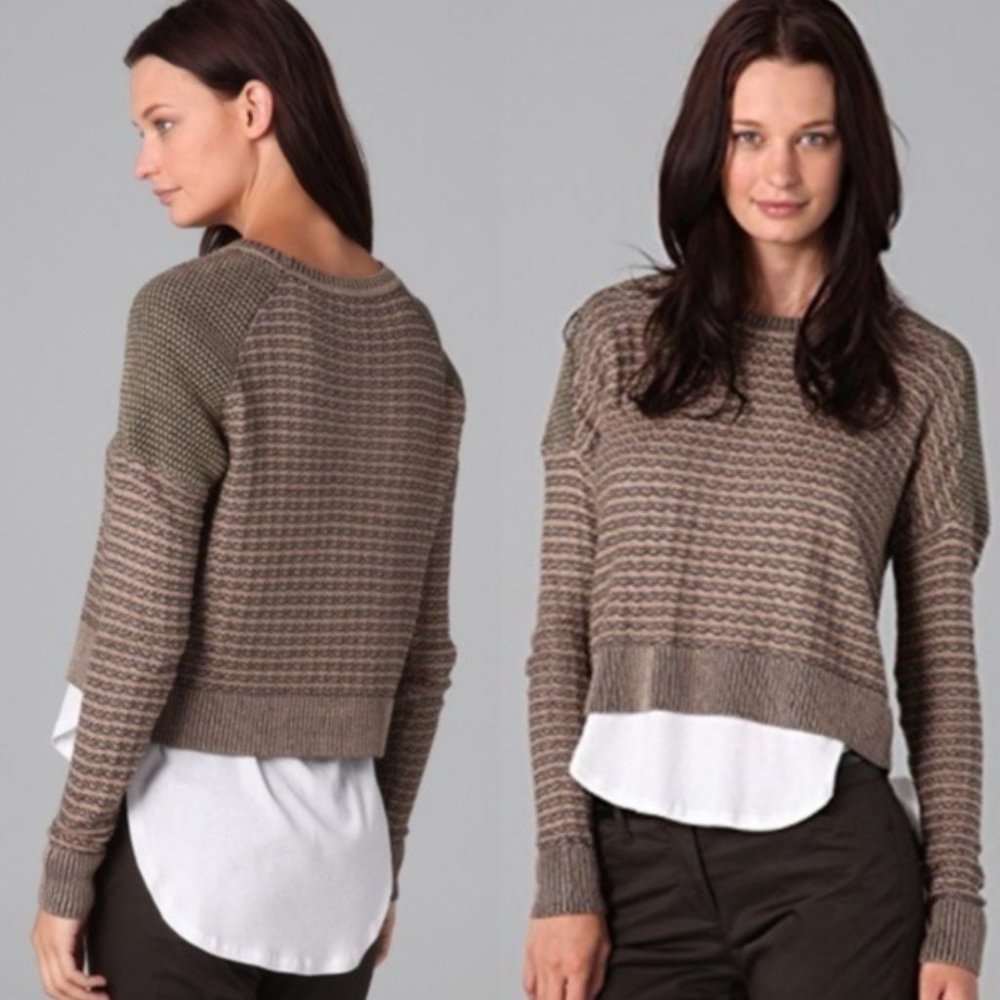 Theory Adelefa Chunky Silk Knit Sweater Cropped, S/P Retail $289.